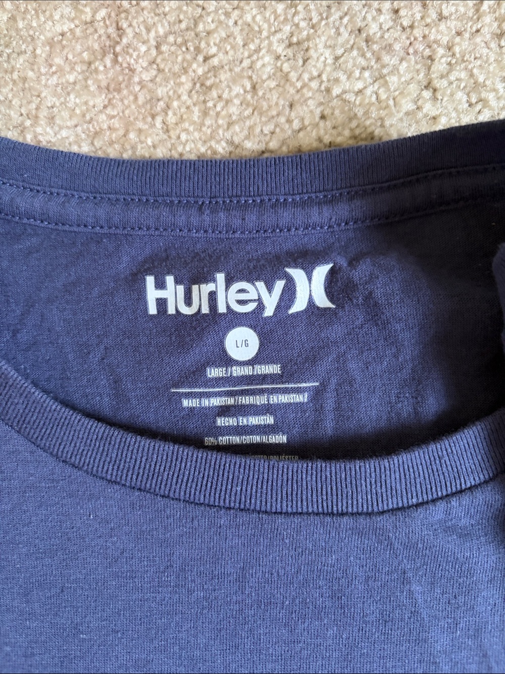 Hurley Men's Navy Blue Short Sleeve Crew Tee - Picture 3 of 3